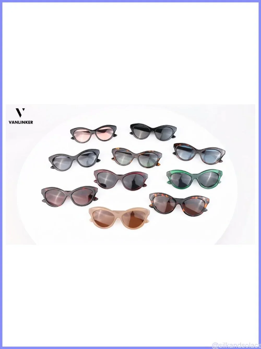 Retro Cat Eye Polarized Sunglasses Full Frame Plastic Lightweight